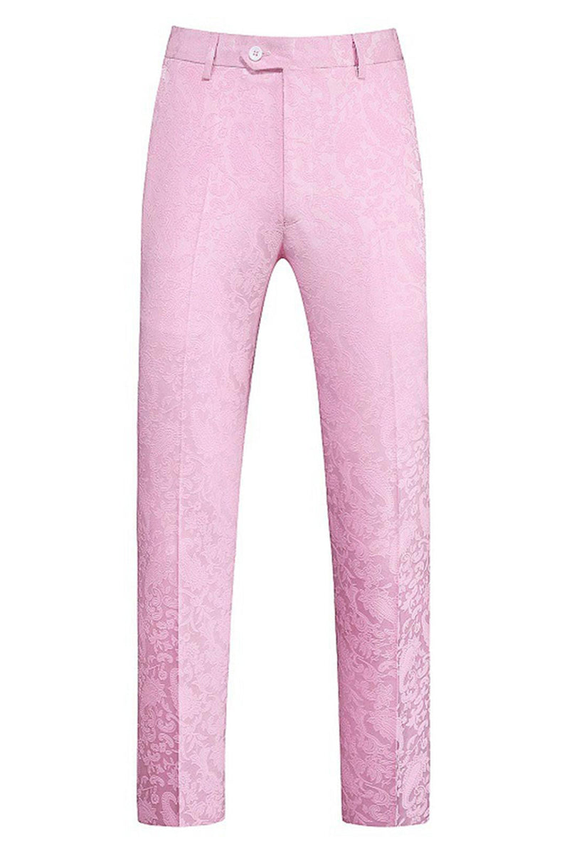 Laden Sie das Bild in den Galerie-Viewer, Rosa Druck Peak Revers 3-teilige Herren Ballanzüge