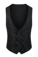 Laden Sie das Bild in den Galerie-Viewer, Schwarzer Schal Revers 3-teilige Herrenanzüge mit einem Knopf