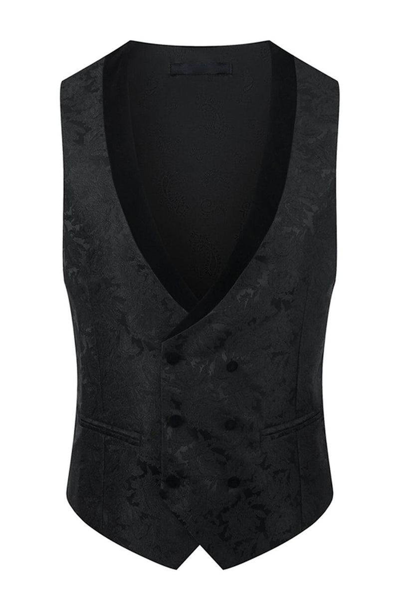 Laden Sie das Bild in den Galerie-Viewer, Schwarzer Schal Revers 3-teilige Herrenanzüge mit einem Knopf