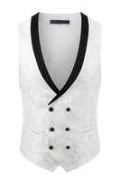 Laden Sie das Bild in den Galerie-Viewer, Schwarzer Schal Revers 3-teilige Herrenanzüge mit einem Knopf