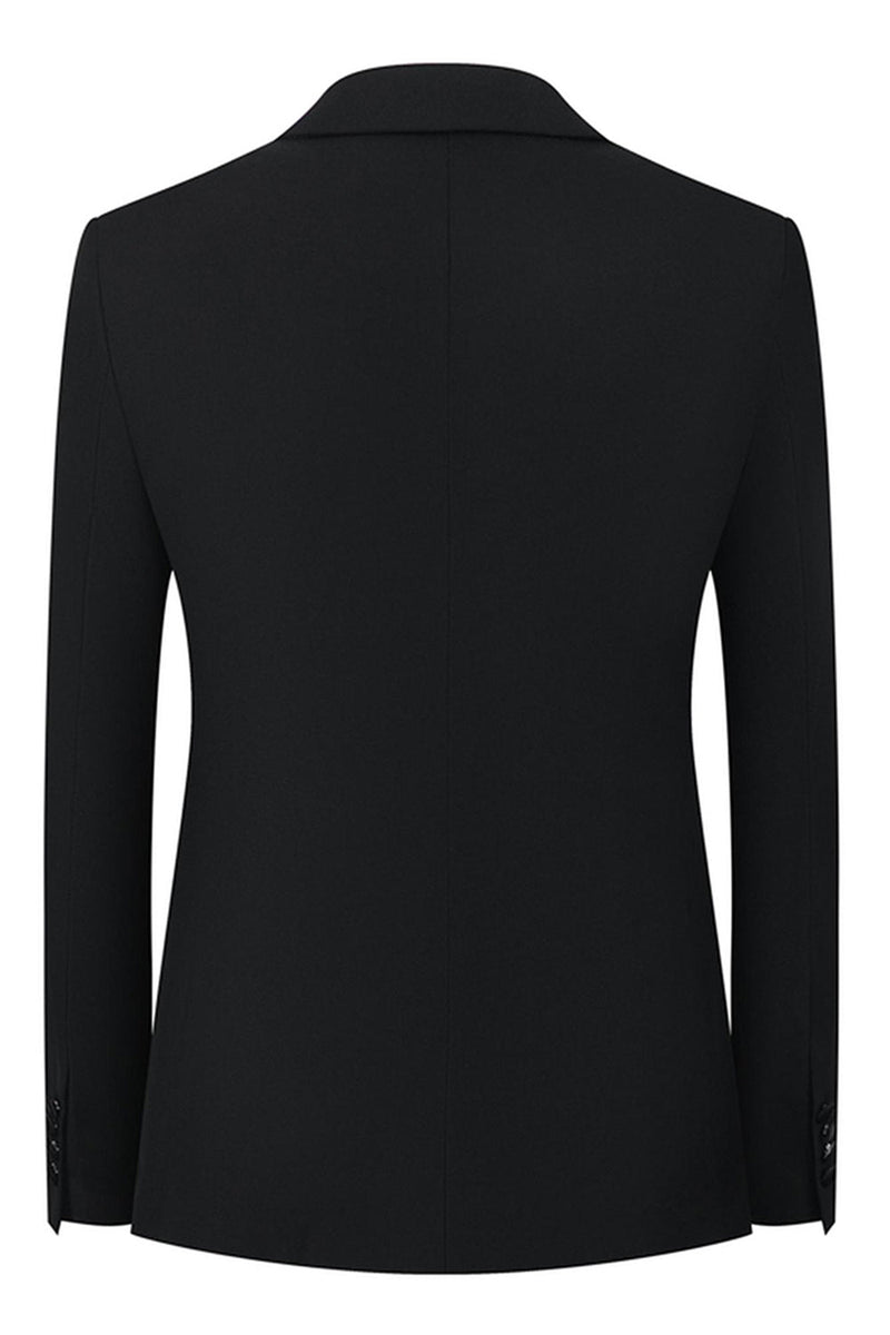 Laden Sie das Bild in den Galerie-Viewer, Schwarze 3-teilige Herrenanzüge mit Spitzrevers und Perlen