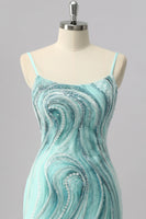 Laden Sie das Bild in den Galerie-Viewer, Grünes Bodycon Mini Cocktailkleid mit Pailletten und Perlen