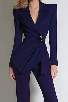 Dunkellila Peak Revers 2-teilige Business-Anzüge