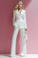 Laden Sie das Bild in den Galerie-Viewer, 2 Stück Weiße Ballanzüge mit einem Knopf und Spitzrevers mit Taschen