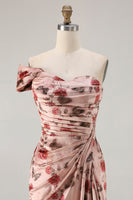 Laden Sie das Bild in den Galerie-Viewer, Ein Schulter Scheiden Blush Muster Langes Ballkleid