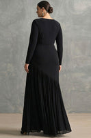 Laden Sie das Bild in den Galerie-Viewer, Schwarzes Meerjungfrauen Ballkleid mit Rüschen