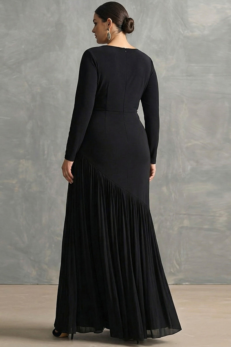 Laden Sie das Bild in den Galerie-Viewer, Schwarzes Meerjungfrauen Ballkleid mit Rüschen