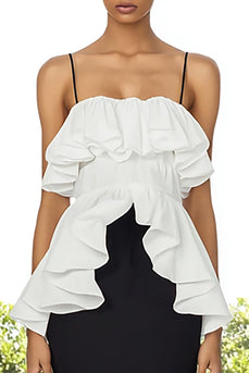 Schwarz-weißes Meerjungfrauen Rüschen Gerafftes Langes Ballkleid