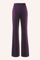 Laden Sie das Bild in den Galerie-Viewer, Samt 2-teilige Einreihige Damenanzüge mit pflaumenfarbenem Spitzrevers