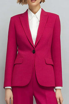 2 Stück Peak Revers Fuchsia Business Casual Anzüge für Damen