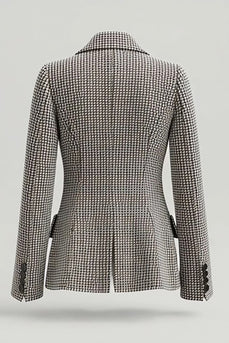 Grauer Slim-Fit Blazer mit gekerbtem Revers für Damen