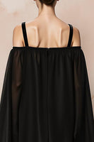 Laden Sie das Bild in den Galerie-Viewer, Meerjungfrau Kalte Schulter Schwarzes Abendkleid aus Samt