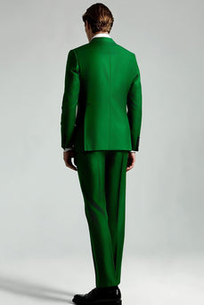 Dunkelgrün Peak Revers 2-teilige Herrenanzüge