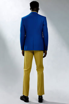 Herren Peak Revers Blaue Zweireihige Ballanzüge