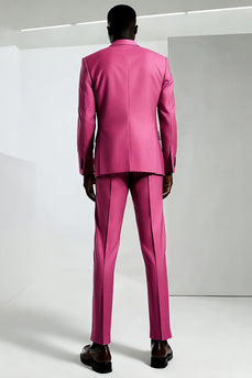 Dunkelrosa Peak Revers Herren Ballanzüge mit einem Knopf
