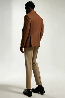 Dunkles Khaki Herrenanzüge mit gekerbtem Revers