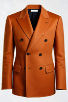 Laden Sie das Bild in den Galerie-Viewer, Dunkelorange Zweireihige Herrenanzüge mit Spitzrevers