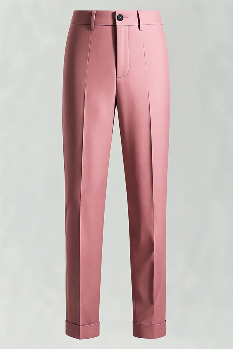 Laden Sie das Bild in den Galerie-Viewer, Grau Rosa Peak Revers Einreihige 3-teilige Formelle Herrenanzüge