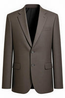 Laden Sie das Bild in den Galerie-Viewer, Grau Kaffee 2-teilige Formelle Herrenanzüge mit gekerbtem Revers