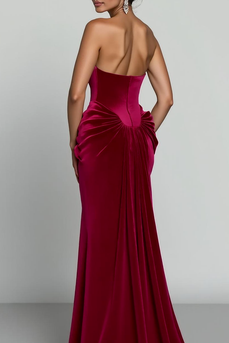 Cabernet Meerjungfrau Trägerloses Langes Ballkleid