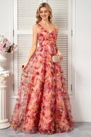 Laden Sie das Bild in den Galerie-Viewer, Blush Blumen A Line Spaghettiträger Ballkleid