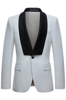 Laden Sie das Bild in den Galerie-Viewer, Weißer Schal Revers Ein Knopf 2-teilige Herrenanzüge