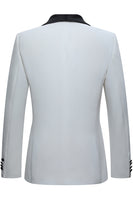 Laden Sie das Bild in den Galerie-Viewer, Weißer Schal Revers Ein Knopf 2-teilige Herrenanzüge