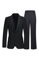 Laden Sie das Bild in den Galerie-Viewer, 2 Stück Peak Revers Slim Fit Herrenanzüge in Schwarz