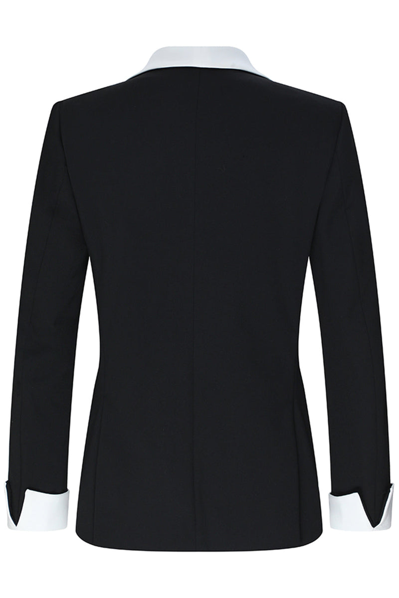 Laden Sie das Bild in den Galerie-Viewer, Schwarze 2-teilige Schal-Revers Herrenanzüge mit einem Knopf