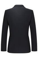 Laden Sie das Bild in den Galerie-Viewer, Slim Fit Schwarz 2-teilige Zweireihige Herrenanzüge mit Spitzrevers