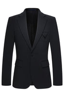 Laden Sie das Bild in den Galerie-Viewer, Gekerbtes Revers Schwarze 2-teilige Herren Business Anzüge