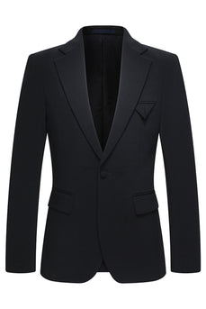 Gekerbtes Revers Schwarze 2-teilige Herren Business Anzüge