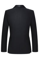 Laden Sie das Bild in den Galerie-Viewer, 3-teilige Schal Revers mit einem Knopf schwarze Herrenanzüge