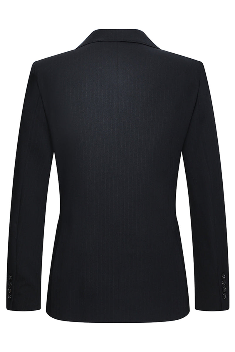 Laden Sie das Bild in den Galerie-Viewer, Peak Revers 3 Stück Ein-Knopf Slim Fit Schwarze Herren Hochzeitsanzüge