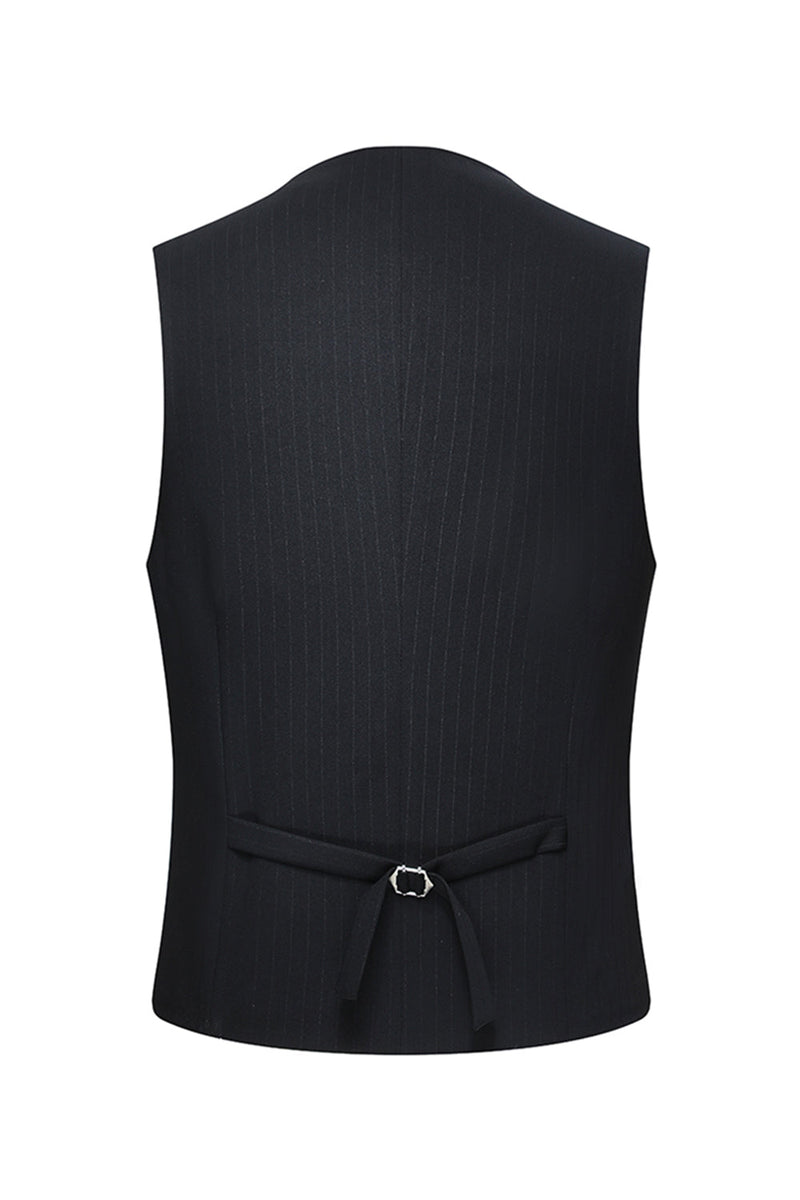 Laden Sie das Bild in den Galerie-Viewer, Peak Revers 3 Stück Ein-Knopf Slim Fit Schwarze Herren Hochzeitsanzüge