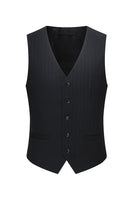 Laden Sie das Bild in den Galerie-Viewer, Schwarze 3-teilige Zweireihige Herren-Business-Anzüge mit Spitzrevers