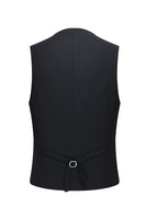 Laden Sie das Bild in den Galerie-Viewer, Schwarze 3-teilige Zweireihige Herren-Business-Anzüge mit Spitzrevers