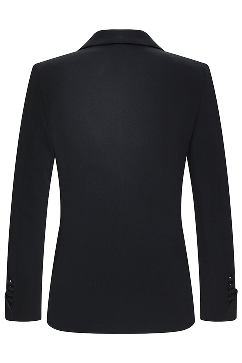 Laden Sie das Bild in den Galerie-Viewer, Zweireihige Schwarze Schal Revers 2-teilige Herrenanzüge