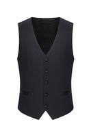 Laden Sie das Bild in den Galerie-Viewer, Schwarze 3-teilige Peak Revers Slim Fit Herren Hochzeitsanzüge