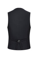 Laden Sie das Bild in den Galerie-Viewer, Schwarze 3-teilige Peak Revers Slim Fit Herren Hochzeitsanzüge