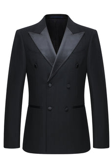 2 Stück Zweireihige Schwarze Herren Partyanzüge mit Spitzrevers