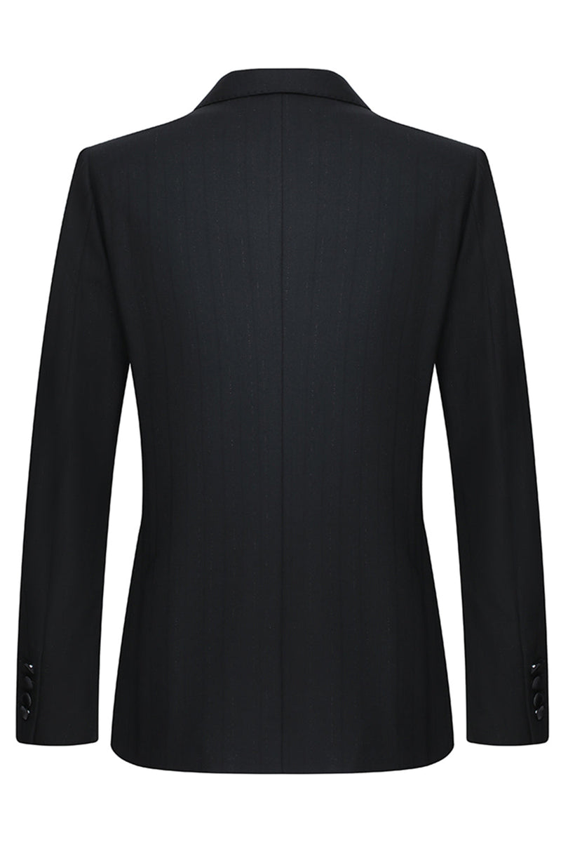 Laden Sie das Bild in den Galerie-Viewer, 2 Stück Zweireihige Schwarze Herren Partyanzüge mit Spitzrevers