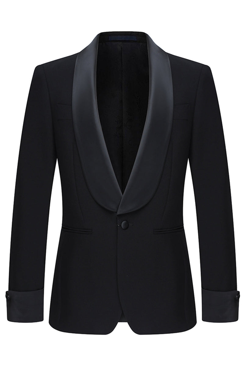 Laden Sie das Bild in den Galerie-Viewer, Slim Fit Herrenanzüge mit 2-teiligem Schal und Revers mit einem Knopf