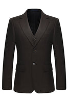 Laden Sie das Bild in den Galerie-Viewer, Kaffee 3-teilige Einreihige Herren Business-Anzüge mit gekerbtem Revers