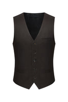 Laden Sie das Bild in den Galerie-Viewer, Kaffee 3-teilige Einreihige Herren Business-Anzüge mit gekerbtem Revers