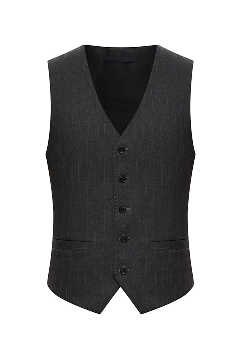 Laden Sie das Bild in den Galerie-Viewer, Peak Revers 3-teilige einreihige Kaffeeanzüge für Herren