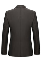 Laden Sie das Bild in den Galerie-Viewer, 3-teilige Herrenanzüge mit gekerbtem Revers und einem Knopf Kaffee