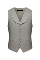 Laden Sie das Bild in den Galerie-Viewer, 3-teilige Herrenanzüge mit gekerbtem Revers und einem Knopf Kaffee