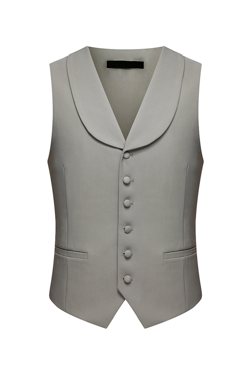 Laden Sie das Bild in den Galerie-Viewer, 3-teilige Herrenanzüge mit gekerbtem Revers und einem Knopf Kaffee