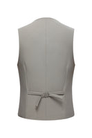 Laden Sie das Bild in den Galerie-Viewer, 3-teilige Herrenanzüge mit gekerbtem Revers und einem Knopf Kaffee